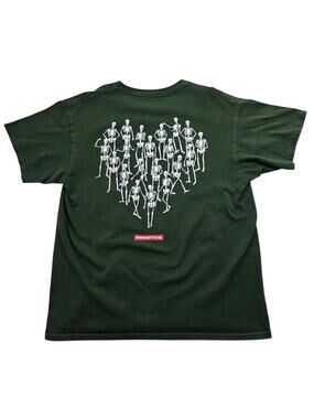 Primitive Skeleton Heart Graphic T Shirt Youth Large Green Skate Streetwear
